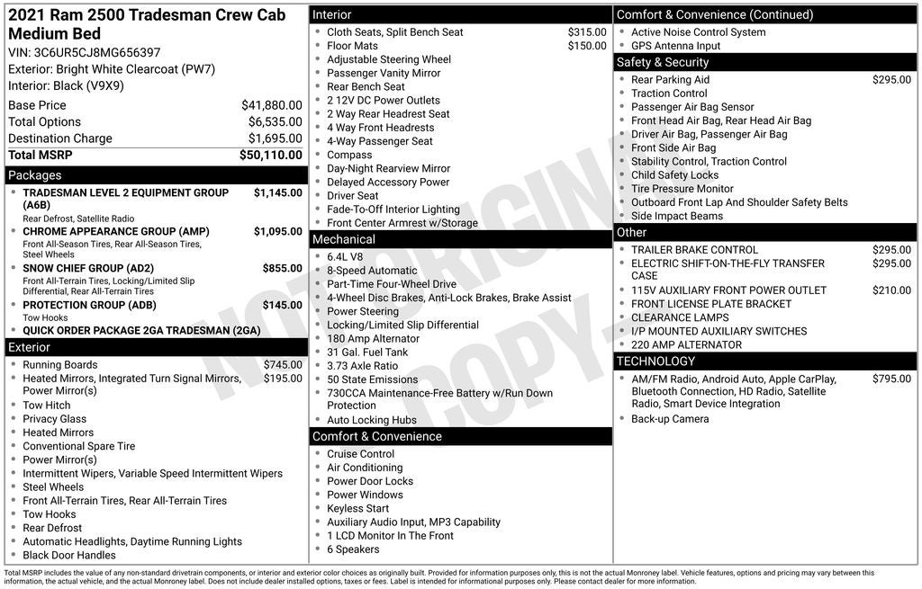ram ram 2500 pickup 2021 3C6UR5CJ8MG656397 image ram ram 2500 pickup 2021 3C6UR5CJ8MG656397 image